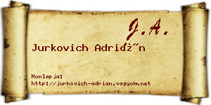 Jurkovich Adrián névjegykártya